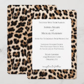 Crème Bruin Zwart Luipaard Dierenprint Trouwen Kaart (Voorkant / Achterkant)