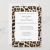 Crème Bruin Zwart Luipaard Dierenprint Trouwen Kaart (Voorkant)