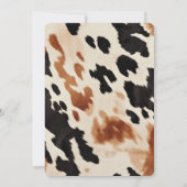Crème Bruin Zwart Western Koeienhuid Bruiloft Kaart (Achterkant)