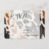 Crème Bruin Zwart Westerse Huwelijks RSVP Informatiekaartje (Voorkant)