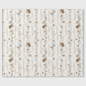 Crème Bruine Bloem Bruidsdouche Cadeaupapier (Vlak)