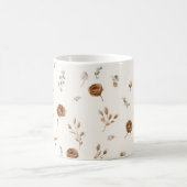 Crème Bruine Bloemen Koffiemok (Center)