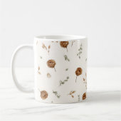 Crème Bruine Bloemen Koffiemok (Links)