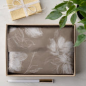 Crème Bruine Bloemige Bruidsuitnodiging Tissuepapier (Geschenk)