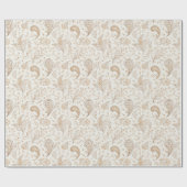 Crème Bruine Boho Boheemse Verjaardag Cadeaupapier (Vlak)