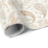 Crème Bruine Boho Boheemse Verjaardag Cadeaupapier (Rol Hoek)