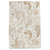 Crème Bruine Boho Boheemse Verjaardag Medium Cadeauzakje (Voorkant)