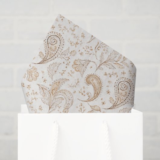 Crème Bruine Boho Boheemse Verjaardag Tissuepapier (Cadeauzakje)