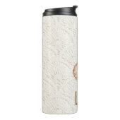 Crème Bruine Boho Boheemse Vlinder Thermosbeker (Gedraaid links)