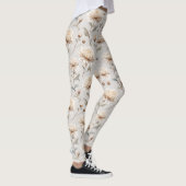 Crème Bruine Cacao Bloemen Leggings (Rechts)
