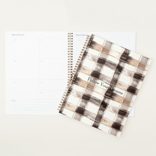 Crème Bruine Gekeperde Strepen Planner (Display)
