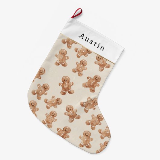 Crème Bruine Gemberkoek Koekjes Grote Kerstsok (Voorkant (Hangend))