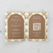 Crème Bruine Gepluimde Patroon QR Code Moslim Trou (Binnen)