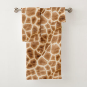Crème Bruine Giraffe Dierenprint Bad Handdoek