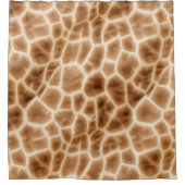 Crème Bruine Giraffe Dierenprint Douchegordijn (Voorkant)