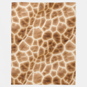 Crème Bruine Giraffe Dierenprint Fleece Deken