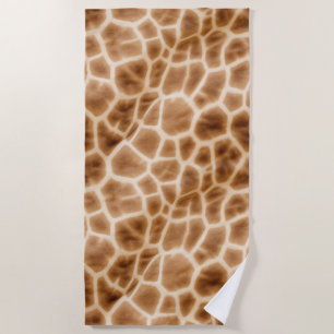 Crème Bruine Giraffe Dierenprint Strandlaken
