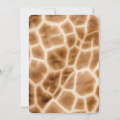 Crème Bruine Giraffe Goud Glitter Feest Kaart (Achterkant)