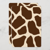 Crème Bruine Giraffe Print Baby shower Kaart (Voorkant / Achterkant)