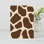 Crème Bruine Giraffe Print Baby shower Kaart (Staand voorkant)