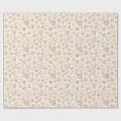 Crème Bruine Harten Bruiloftsfeest Cadeaupapier (Vlak)