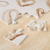 Crème Bruine Harten Valentijnsdag   Legpuzzel (Zijkant)