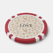 Crème Bruine Harten Valentijnsdag Liefde Poker Chips (Enkel)