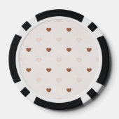 Crème Bruine Harten Valentijnsdag Poker Chips (Achterkant)