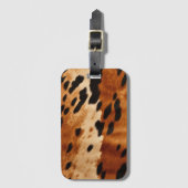 Crème Bruine Koeienhuid Dier Bagagelabel (Voorkant (verticaal))