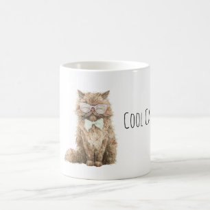 Crème Bruine Koele Kat Minten Boog Bril Koffiemok
