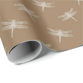 Crème bruine libellen cadeaupapier (Rol Hoek)