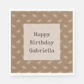 Crème bruine libellen servet (Voorkant)