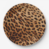Crème Bruine Luipaardprint Papieren Bordje (Voorkant)