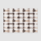 Crème Bruine Plaid Strepen Verjaardag Tissuepapier (Voorkant)