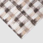 Crème Bruine Plaid Strepen Verjaardag Tissuepapier (Detail)