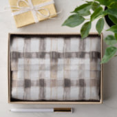 Crème Bruine Plaid Strepen Verjaardag Tissuepapier (Geschenk)