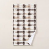 Crème Bruine Schotse Strepen Bad Handdoek (Handdoek)
