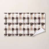 Crème Bruine Schotse Strepen Bad Handdoek (Handdoek)