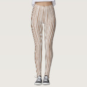 Crème Bruine Strepen Leggings (Voorkant)