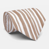 Crème Bruine Strepen Stropdas (Opgerold)
