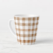 Crème Bruine Strepen Tan Geruit Latte Mok (Linkerhoek)