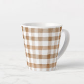 Crème Bruine Strepen Tan Geruit Latte Mok (Rechterhoek)