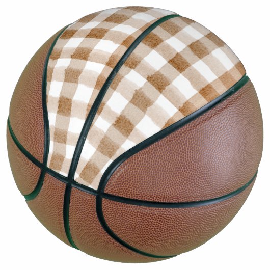 Crème bruine strepen tan ruit basketbal (Schuin)