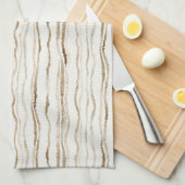 Crème Bruine Strepen Theedoek (Quarter Fold)
