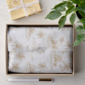Crème Bruine Tropisch Eiland Palmbomen Trouwen Tissuepapier (Geschenk)