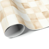 Crème Bruine Vierkanten Verjaardag Cadeaupapier (Rol Hoek)