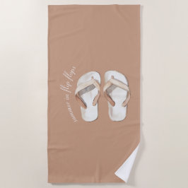 Crème Bruine Zomer Flip Flops Sandalen Strandlaken