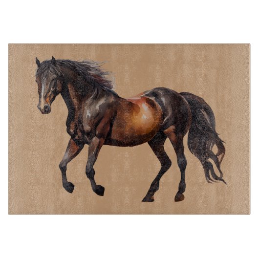 Crème Bruine Zuidwest Paard Snijplank (Voorkant)