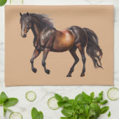 Crème Bruine Zuidwest Paard Theedoek (Gevouwen)