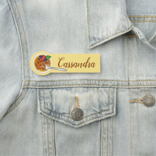 Creme Brulee French Custard Dessert Food Naamplaatje (In situ)